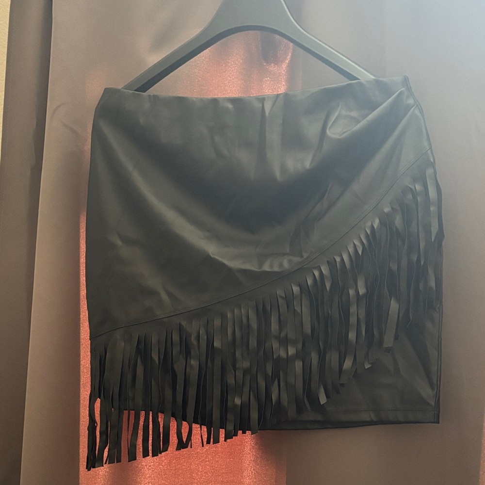 Forever 21 Black Fringe Mini Skirt